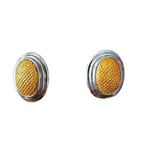 Vintage Mid Century Silver Tone Multicolor Stud Earrings by Avon